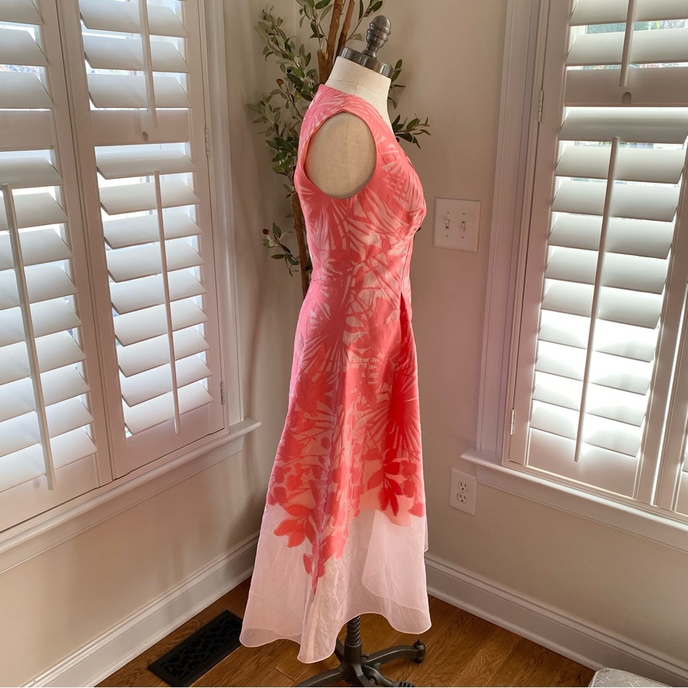 Lela Rose floral boarder fil coupe v-neck dress 12 - Picture 7 of 15